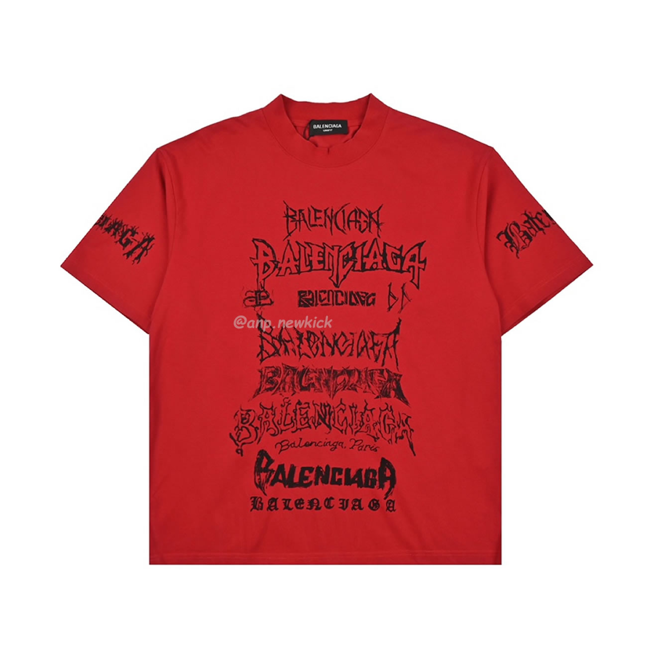 Balenciaga 24ss Gothic Printed Short Sleeves T Shirt (7) - www.newkick.vip
